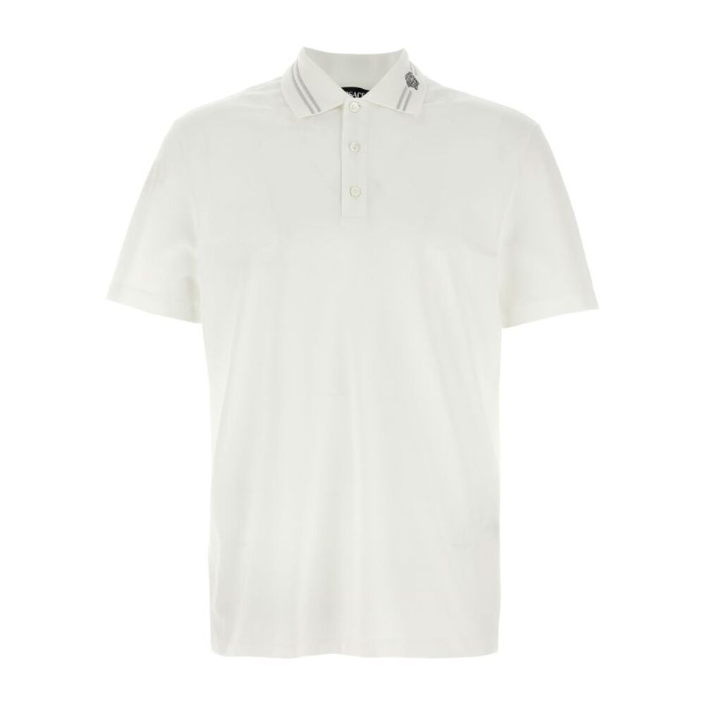 Versace White Cotton Polo Men's Shirt